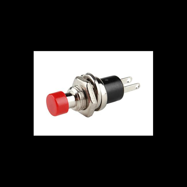 شاسی فشاری فلزی دو پایه گرد - Mini Push Switch RED