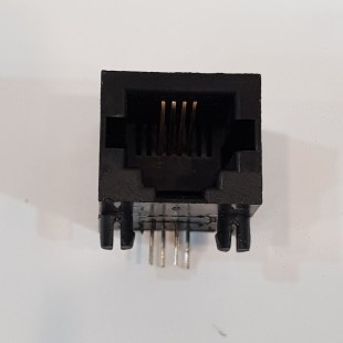 سوکت Rj-11 مادگی رایت انگل روبردی 4 پایه، Rj-11 Socket Female 6P4C Right angle Board Mount