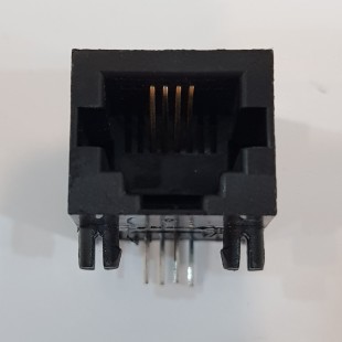 سوکت Rj-11 مادگی رایت انگل روبردی 4 پایه، Rj-11 Socket Female 6P4C Right angle Board Mount
