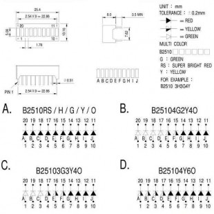 LED بارگراف 10 بیتی سبز (LA-10)