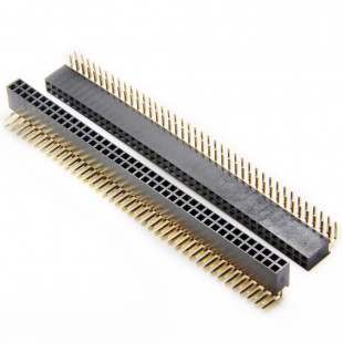 پین هدر 2x40 مادگی رایت انگل 2.54 میلیمتر. Pin header 2x40 Female Right angle 2.54mm Pitch