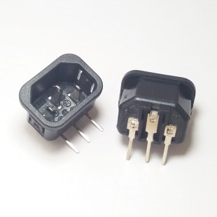 جک پاور AC نری رو بردی پایه بلند , AC power input jack, male 250V 10A