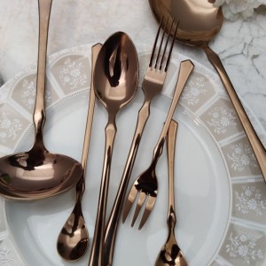 سرویس 6و12 نفره قاشق چنگال رزگلد