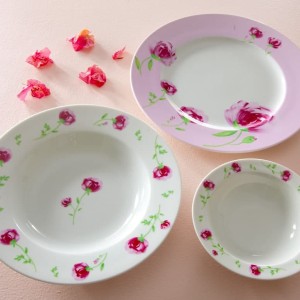 سرویس 28پارچه  چینی زرین پینک رز درجه یک
