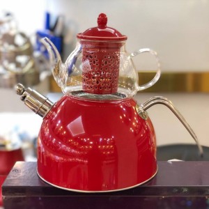 کتری قوری استیل رنگی