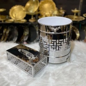 سطل و جا دستمال استیل لیزری