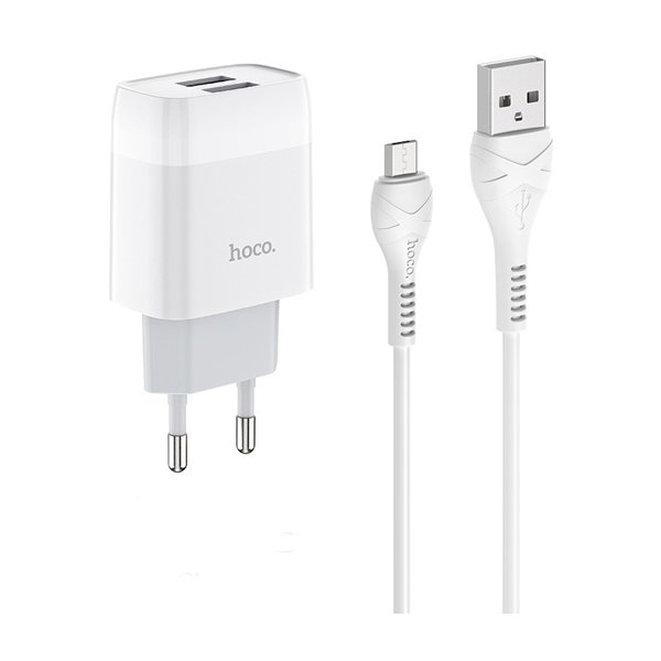 شارژر دیواری هوکو مدل C73A به همراه کابل تبدیل microUSB