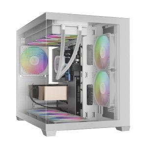 کیس کامپیوتر گیم دیاس مدل AURA GC10M WH ARGB