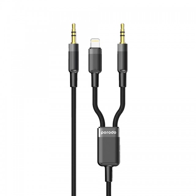 کابل 2 در 1 لایتنینگ و AUX پرودو مدل PD-AUX2LC طول 1.2 متر