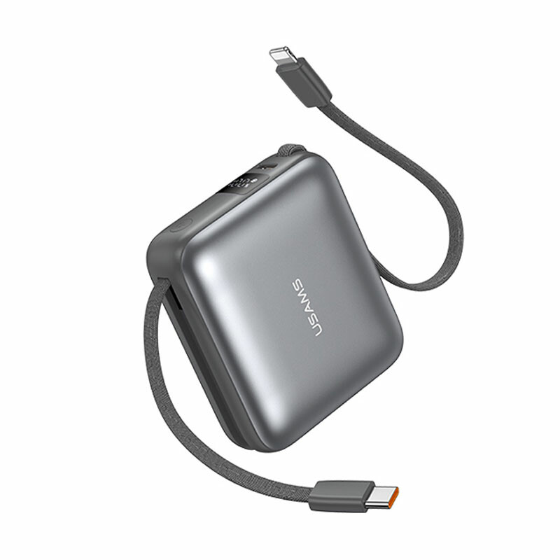 پاوربانک یوسمز مدل CD240 ظرفیت 10000 توان 20 وات با کابل متصل