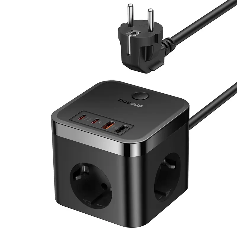 شارژر رومیزی بیسوس Power Combo Cube PowerStrip BPS30-3E توان 30 وات