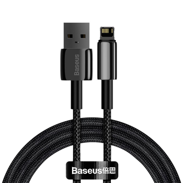 کابل شارژ USB به لایتنینگ بیسوس مدل Tungsten CALWJ-A01 طول 2 متر توان 2.4 آمپر