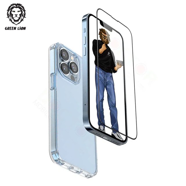 پک قاب و گلس گرین لاین Protection Pack مدل GN2IN1P13 آیفون iPhone 13