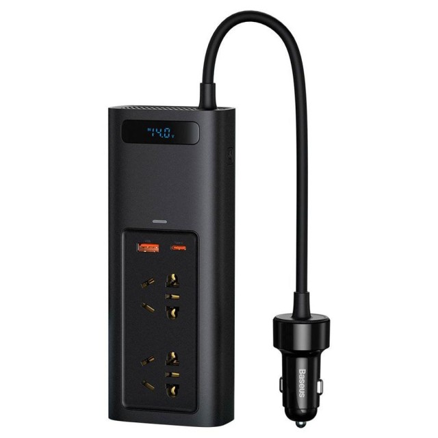 اینورتر فندکی ماشین بیسوس Power Inverter BS-CI15-02A توان 150 وات ولتاژ 220 ولت