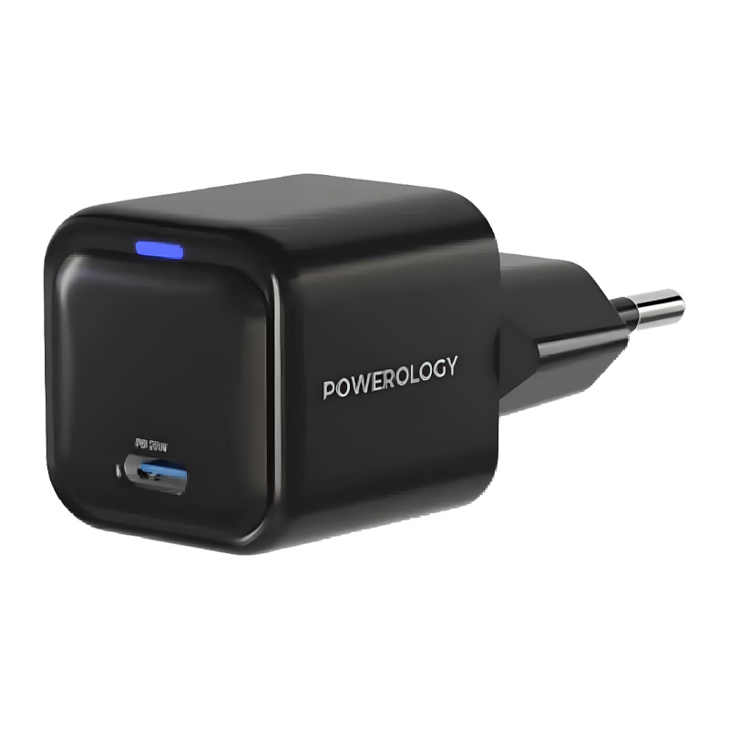 شارژر دیواری پاورولوژی مدل EU Ultra-Compact GaN Charger PWCUQC015 توان 20 وات