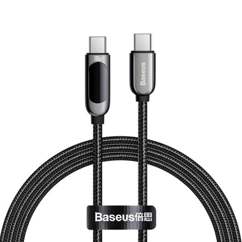 کابل شارژ USB-C به USB-C بیسوس مدل Display Fast Charging CATSK-B01 طول 1 متر توان 100 وات