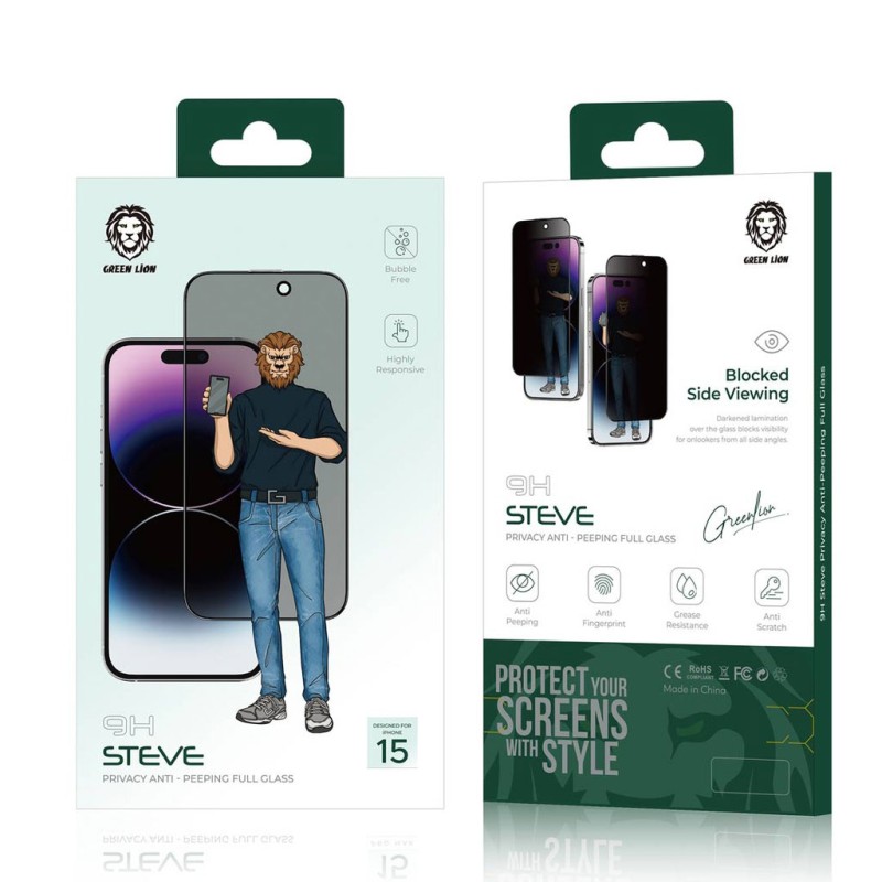 گلس استیو پرایوسی گرین لاین Steve Privacy آیفون iPhone 15