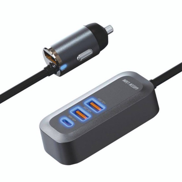 شارژر فندکی 4 پورت گرین لاین مدل Triple QC & PD توان 100 وات