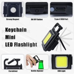 چراغ قوه مدل سرسوئیچی دار داوین Davin COB Rechargeable Keychain Light KL01