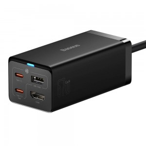 شارژر رومیزی بیسوس GaN5 Pro Desktop CCGAN67-HDE توان 67 وات و انتقال تصویر 4K