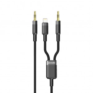 کابل 2 در 1 لایتنینگ و AUX پرودو مدل PD-AUX2LC طول 1.2 متر