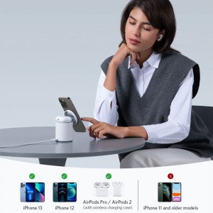 شارژر وایرلس 2 کاره انکر 623 مدل B2568 بهمراه شارژر 20 وات و کابل تایپ سی