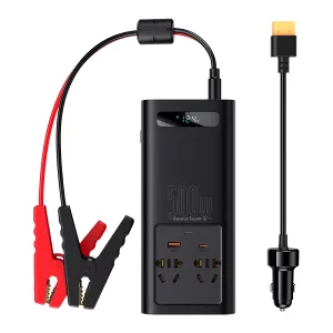 اینورتر فندکی ماشین بیسوس Power Inverter CGNB000101 توان 500 وات ولتاژ 220 ولت