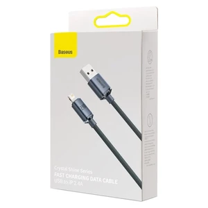 کابل شارژ USB به لایتنینگ بیسوس مدل Crystal Shine CAJY000001 طول 1.2 متر توان 2.4 آمپر
