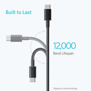 کابل شارژ USB-C به USB-C انکر مدل Ultra-Durable A8752 طول 0.9 متر توان 60 وات