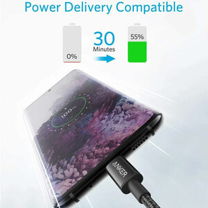 کابل شارژ USB-C به USB-C انکر مدل Ultra-Durable A8753 طول 1.8 متر توان 60 وات
