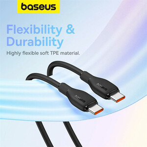 کابل شارژ USB-C به USB-C بیسوس مدل Pudding CB000055 P10355702111-B2 طول 2 متر توان 100 وات