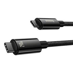 کابل شارژ USB-C به USB-C بیسوس مدل Tungsten Gold CAWJ040101 طول 2 متر توان 240 وات