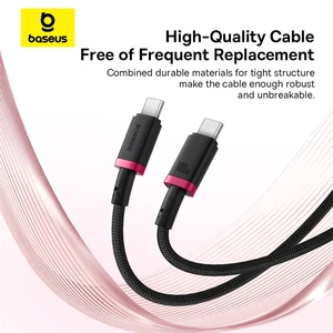 کابل شارژ USB-C به USB-C بیسوس مدل Dura P10377803U01-02 طول 2 متر توان 100 وات