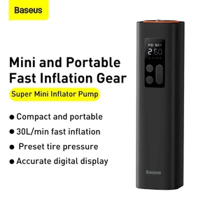 پمپ باد و چراغ قوه بیسوس مدل Super Mini Inflator Pump BS-CG003