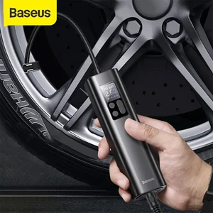 پمپ باد و چراغ قوه بیسوس مدل Super Mini Inflator Pump BS-CG003