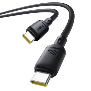 کابل شارژ USB-C به USB-C بیسوس مدل Silky P10377704113-01 طول 2 متر توان 100 وات