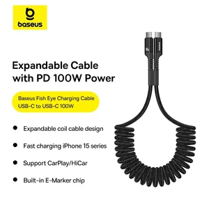 کابل شارژ USB-C به USB-C بیسوس مدل Fish-Eye P10320203111-00 طول 1 متر توان 100 وات