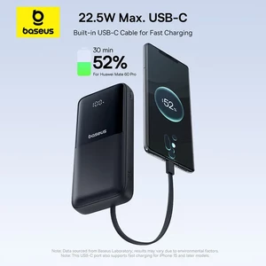 پاوربانک بیسوس مدل Lipow PPJP312 با کابل تایپ سی و لایتنینگ ظرفیت 20000 توان 22.5 وات