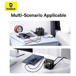 شارژر رومیزی بیسوس Power Combo Cube PowerStrip BPS30-3E توان 30 وات
