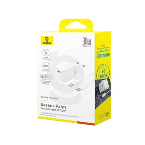 شارژر دیواری بیسوس Palm CCZC30CE توان 30 وات با کابل تایپ سی