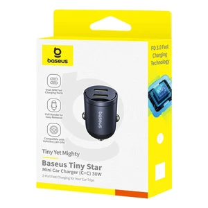 شارژر فندکی بیسوس مدل Tiny Star VCHXX-CC توان 30 وات