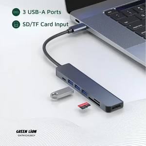 هاب تایپ سی 7 پورت گرین لاین مدل GHB-9