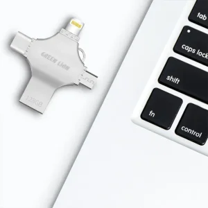 فلش مموری + مبدل گرین لاین مدل GN4IN1USB128SL ظرفیت 128 گیگابایت