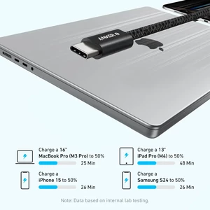 کابل شارژ USB-C به USB-C انکر Zolo مدل A8060 طول 1.8 متر توان 240 وات