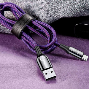کابل شارژ USB به Type-C بیسوس مدل C-Shaped طول 1 متر توان 3 آمپر
