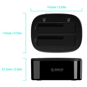 داک هارد و تبدیل ساتا به USB دو سینی اوریکو مدل 6228US3-C