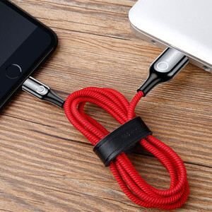 کابل شارژ USB به لایتنینگ بیسوس مدل C-Shaped طول 1 متر توان 2.4 آمپر