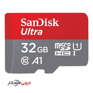 کارت حافظه microSDHC سن ديسک مدل Ultra A1 کلاس 10 استاندارد UHS-I سرعت 98MBps ظرفيت 32 گيگابايت به همراه آداپتور SD