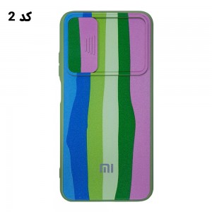 قاب سیلیکونی رنگین کمانی محافظ لنزدار کشویی شیائومی Redmi 9T