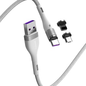 کابل شارژ سه سر بیسوس مدل CA1T3-BG1 طول 1 متر توان 5 آمپر